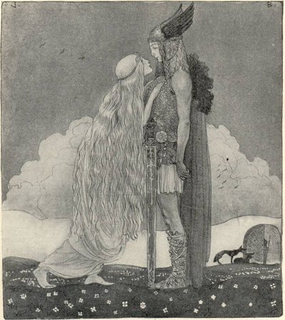 Freyja and Svipdag by John Bauer